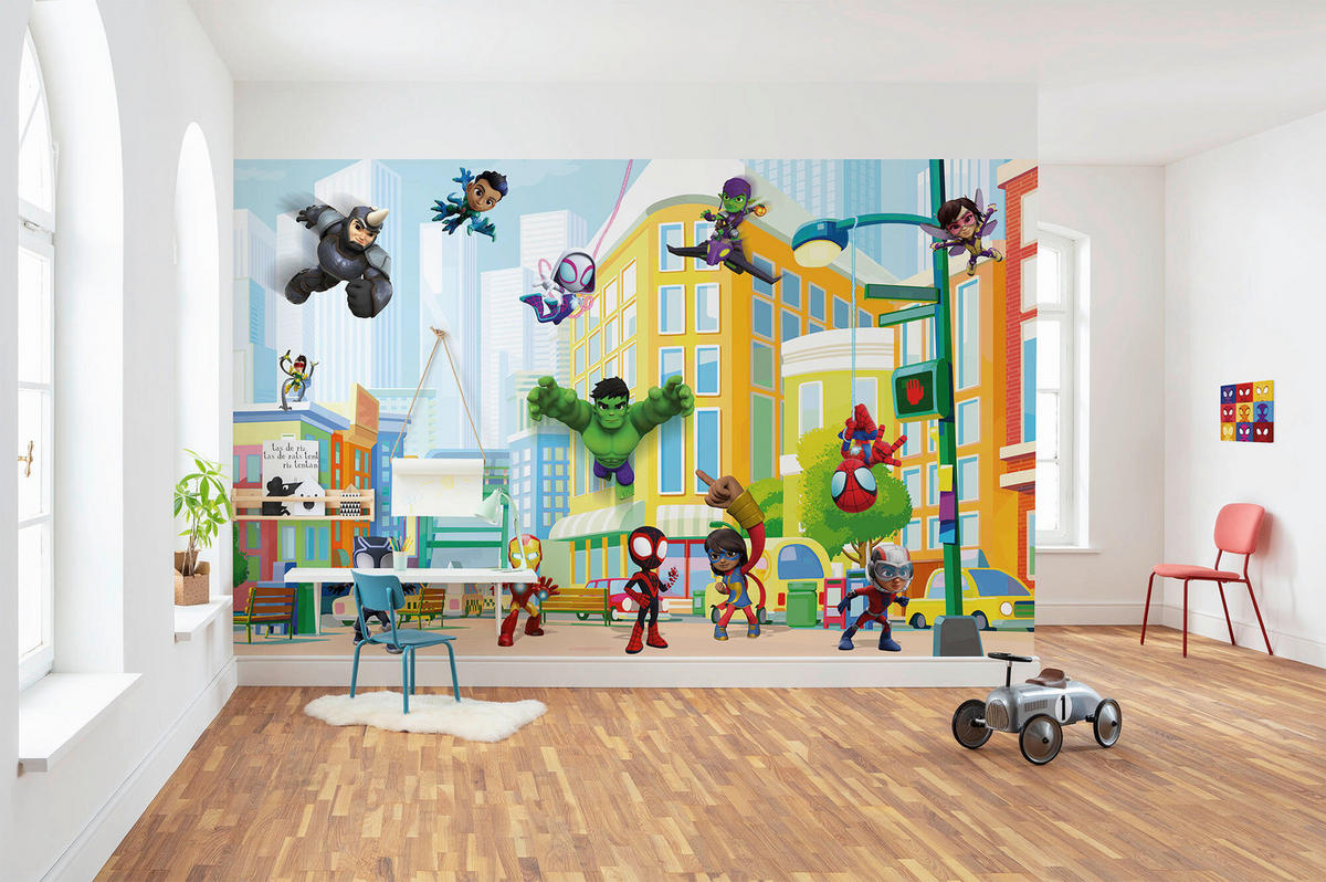 FOTOTAPETE SPIDEY SIGHTSEEING  - Naturfarben, Design, Textil (400/250cm) - Marvel