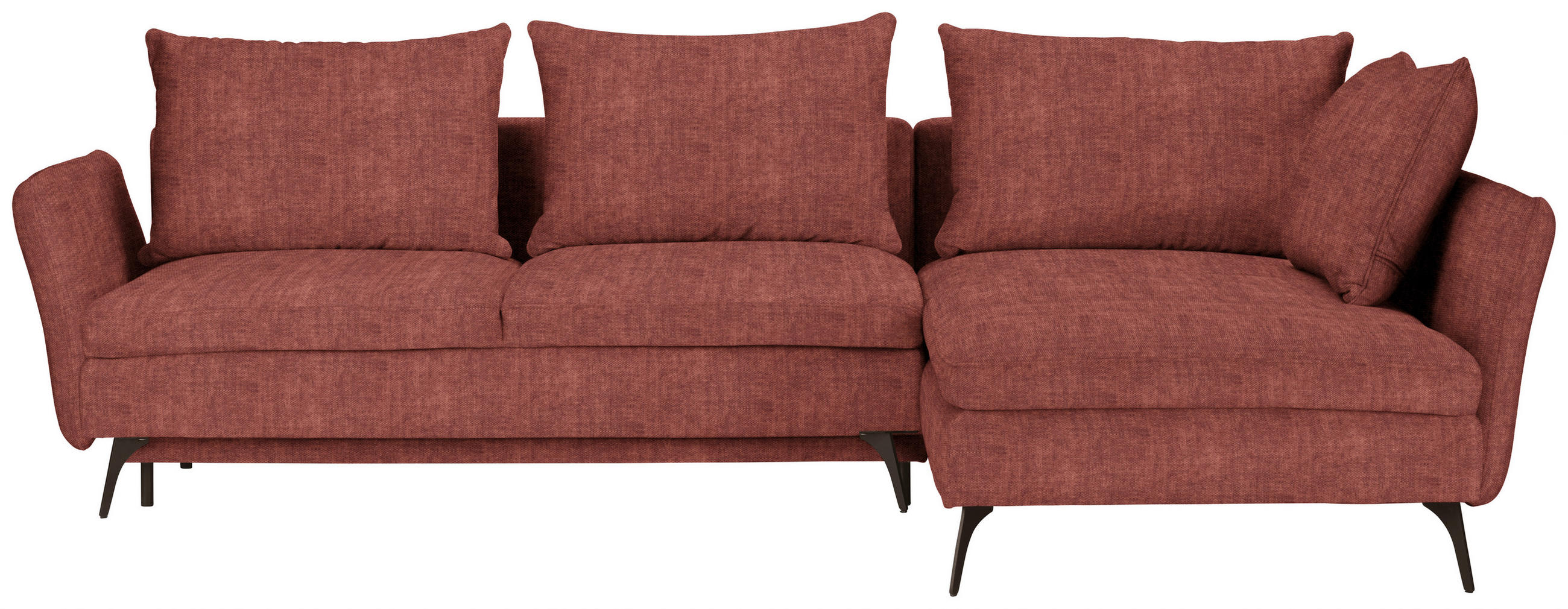 ECKSOFA in Webstoff Rostfarben  - Rostfarben/Schwarz, Design, Textil/Metall (282/182cm) - Carryhome