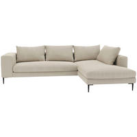 ECKSOFA in Struktur Beige  295/210 cm  - Beige/Schwarz, MODERN, Textil/Metall (295/210cm) - Trendmanufaktur