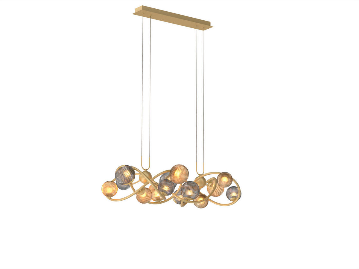 LED-HÄNGELEUCHTE Metz 60/150 cm   - Goldfarben, Design, Glas/Metall (60/150cm) - Wofi