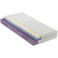 GELSCHAUMMATRATZE 90/200 cm, Höhe ca.: 24 cm, H3 = fest, 7-Zonen - Weiß, Basics, Textil (90/200cm) - Dieter Knoll