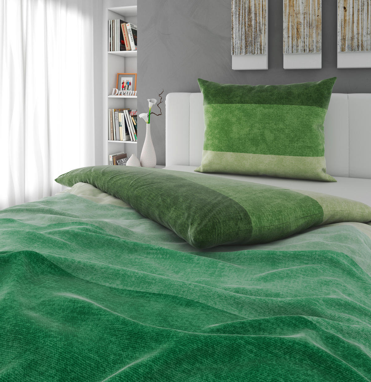 BETTWÄSCHE Satin 140/200 cm  - Grün, KONVENTIONELL, Textil (140/200cm) - Novel