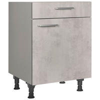 SCHUBKASTENUNTERSCHRANK 60/87/56 cm  in Hellgrau  - Edelstahlfarben/Hellgrau, MODERN, Holzwerkstoff/Metall (60/87/56cm) - Nobilia