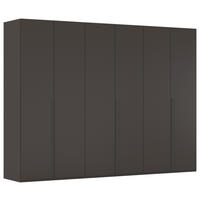 DREHTÜRENSCHRANK 301/223/60 cm 6-türig Graphitfarben  - Graphitfarben, Design, Holzwerkstoff/Metall (301/223/60cm) - home24