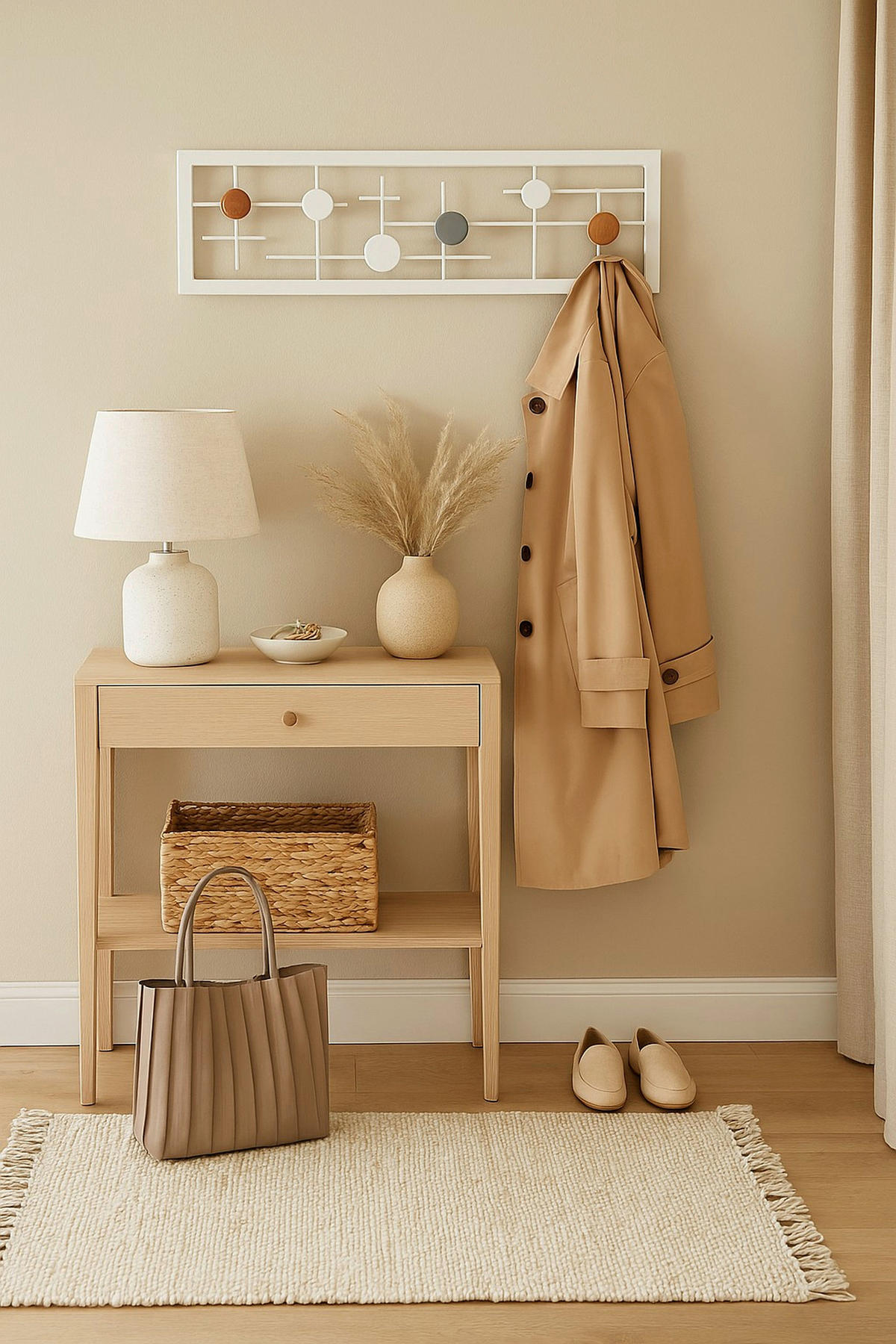 WANDGARDEROBE  in teilmassiv Weiß, Multicolor  - Multicolor/Weiß, Design, Holzwerkstoff/Metall (6/60/16cm) - MID.YOU