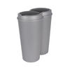 KOŠ ZA OTPAD  2x25 l   - srebrne boje/antracit, Basics, plastika (50/55/30cm) - Homeware