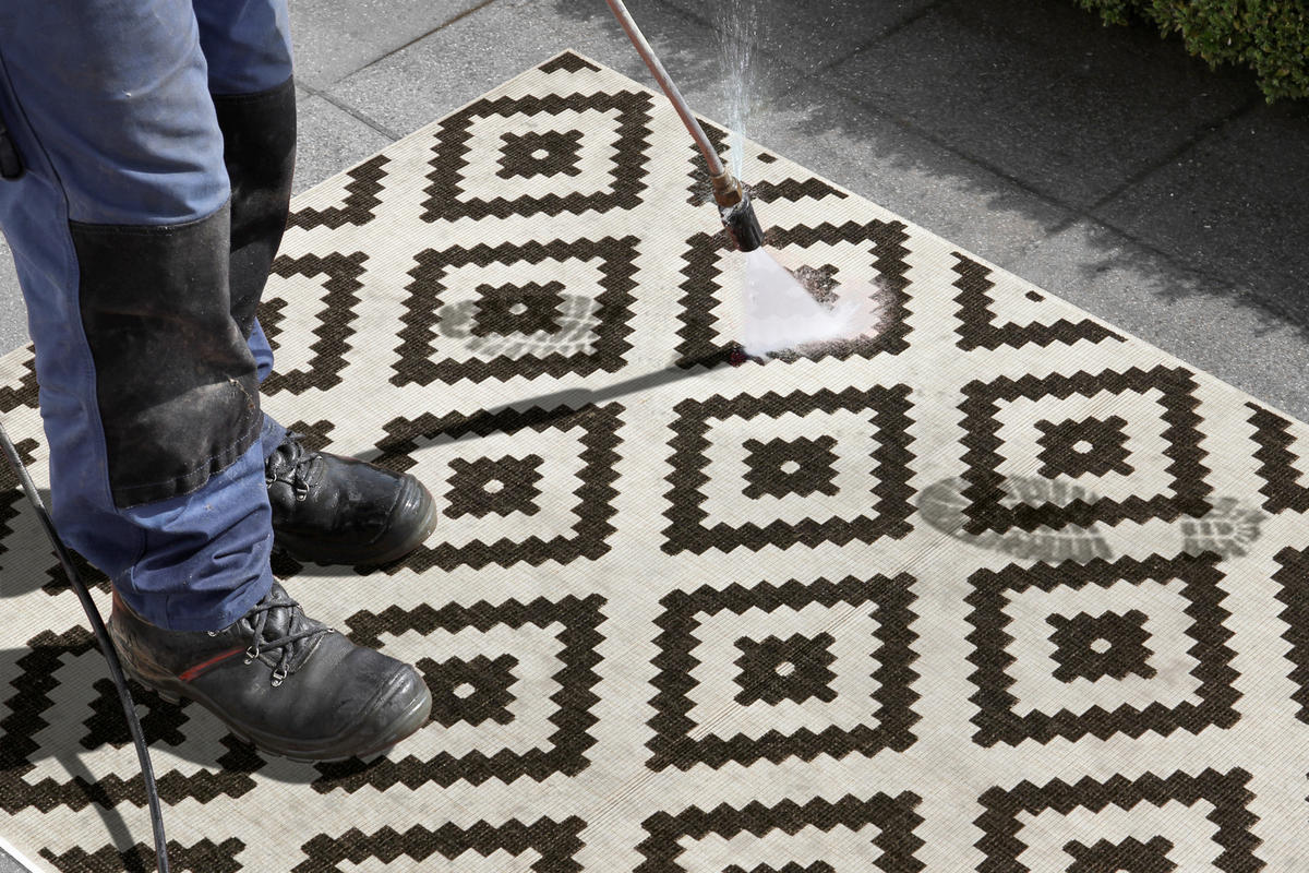 OUTDOORTEPPICH 80/250 cm Twin Schwarz, Creme  - Creme/Schwarz, Basics, Kunststoff (80/250cm) - Hanse Home