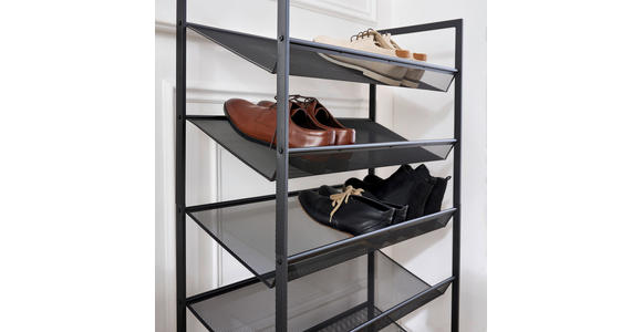 SCHUHREGAL 72/102,5/30 cm  - Schwarz, Basics, Kunststoff/Metall (72/102,5/30cm) - Xora
