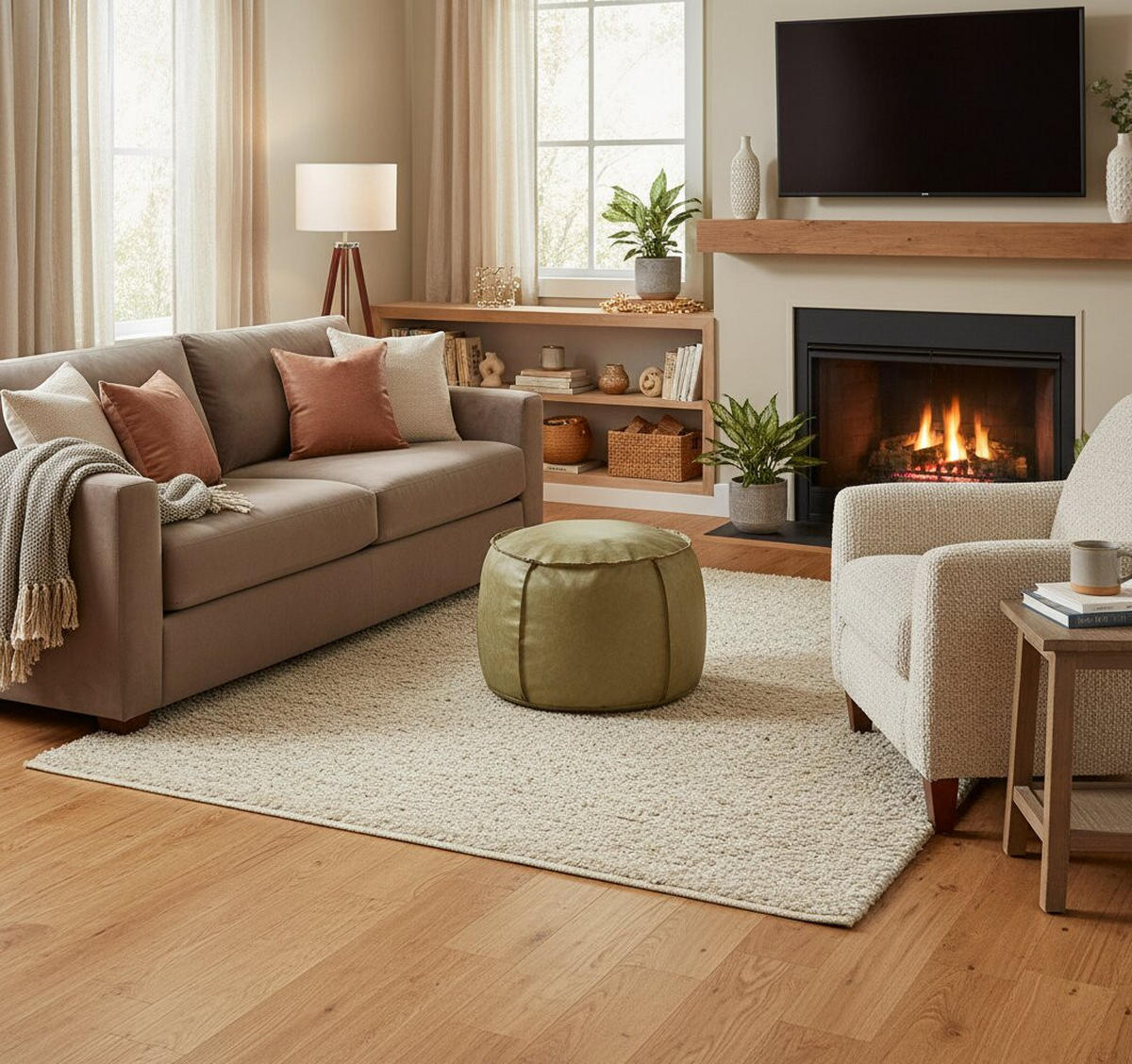 HOCKER Lederlook Grün  - Grün, MODERN, Textil (60/36/60cm) - Boxxx