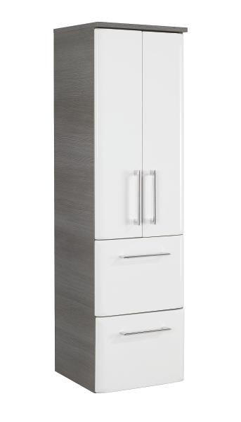 SREDNJE VISOKA OMARA 35/123/33 cm - barve kroma/bela, Konvencionalno, leseni material (35/123/33cm) - Xora