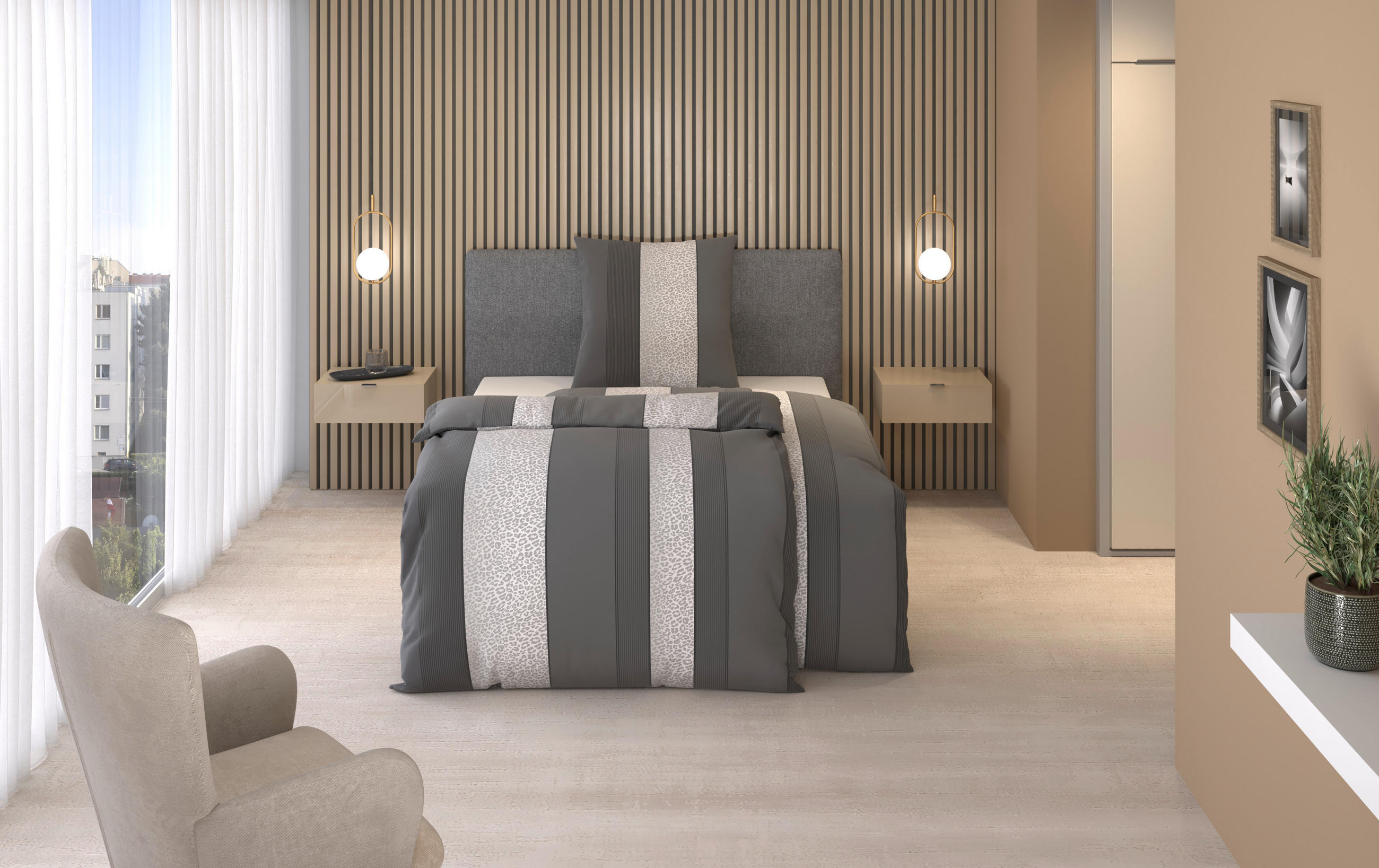 BETTWÄSCHE Flanell 135/200 cm  - Anthrazit, Textil (135/200cm) - Dieter Knoll