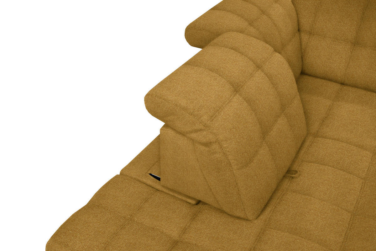 ECKSOFA in Webstoff Currygelb  - Currygelb/Schwarz, Design, Holz/Textil (297/216cm) - Xora