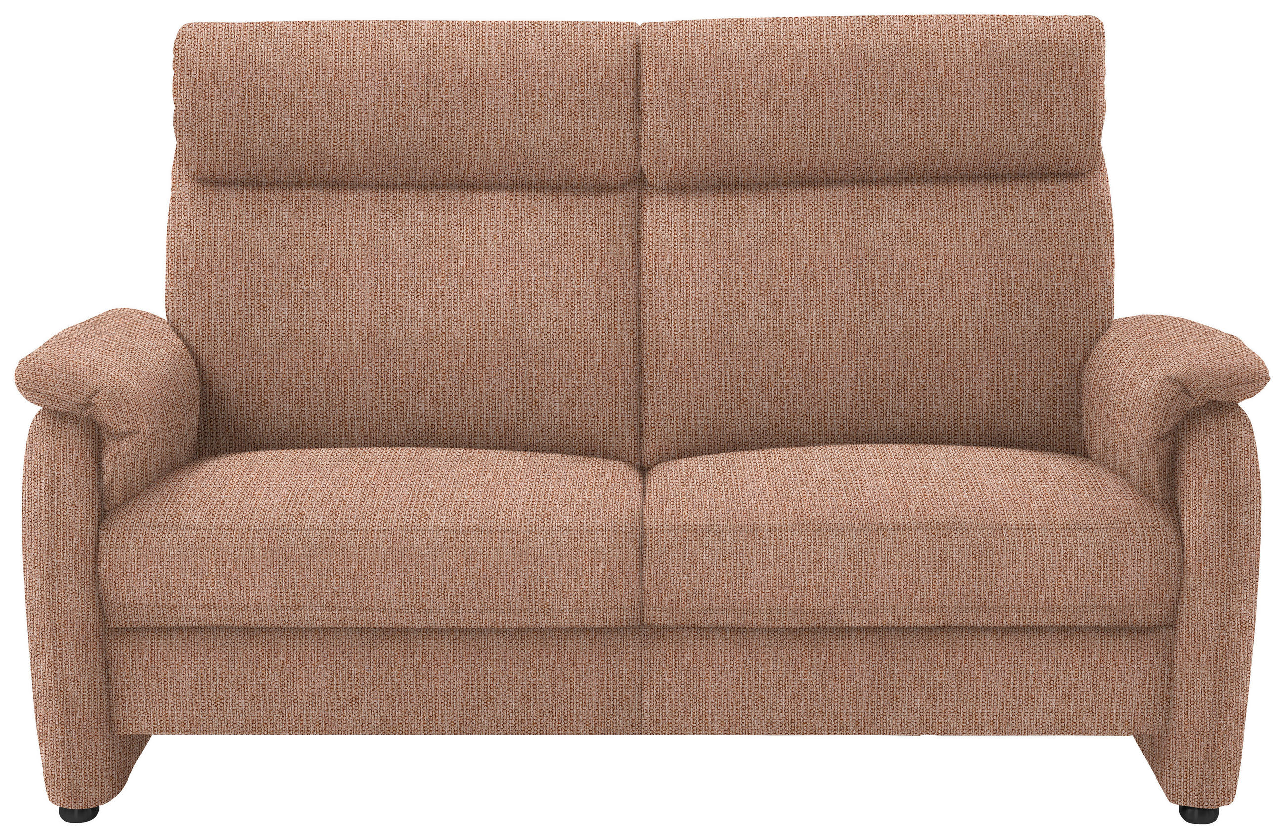 2,5-SITZER in Flachgewebe Aprikose  - Aprikose/Schwarz, Konventionell, Textil/Metall (178/107/97cm) - Pure Home Comfort
