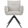 ARMLEHNSTUHL  in Eisen Cord  - Beige/Schwarz, Design, Textil/Metall (63,5/85/63,5cm) - Novel