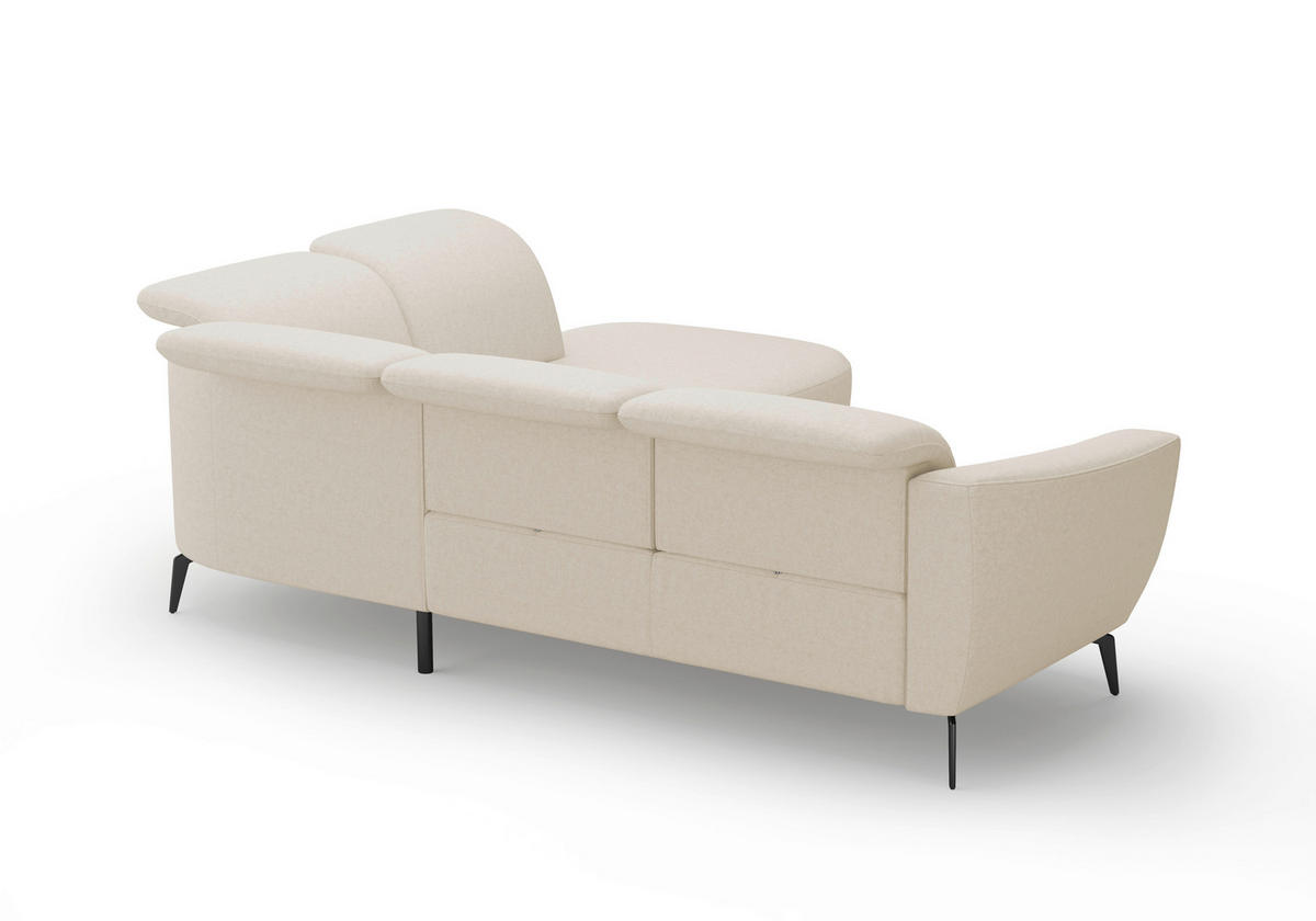 ECKSOFA in Flachgewebe Creme  300/267 cm  - Creme/Schwarz, KONVENTIONELL, Textil/Metall (300/267cm) - Sit & More