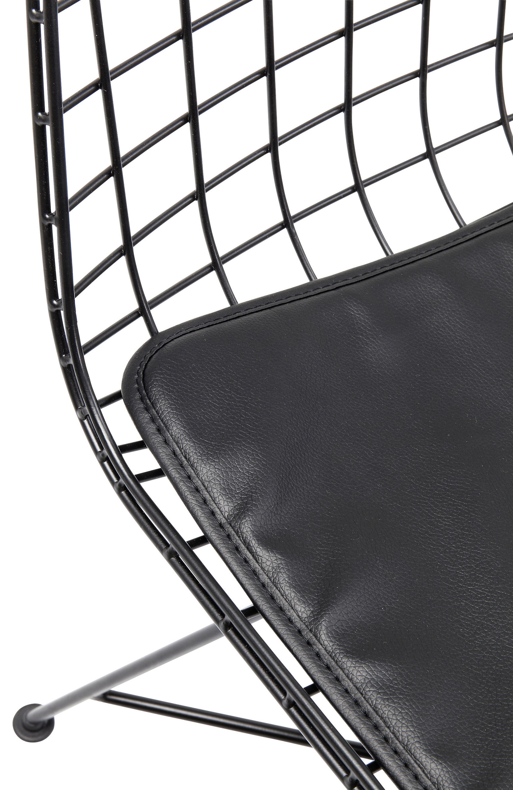 STUHL Lederlook Schwarz  - Schwarz, LIFESTYLE, Textil/Metall (47,5/85,5/54cm) - Kare-Design