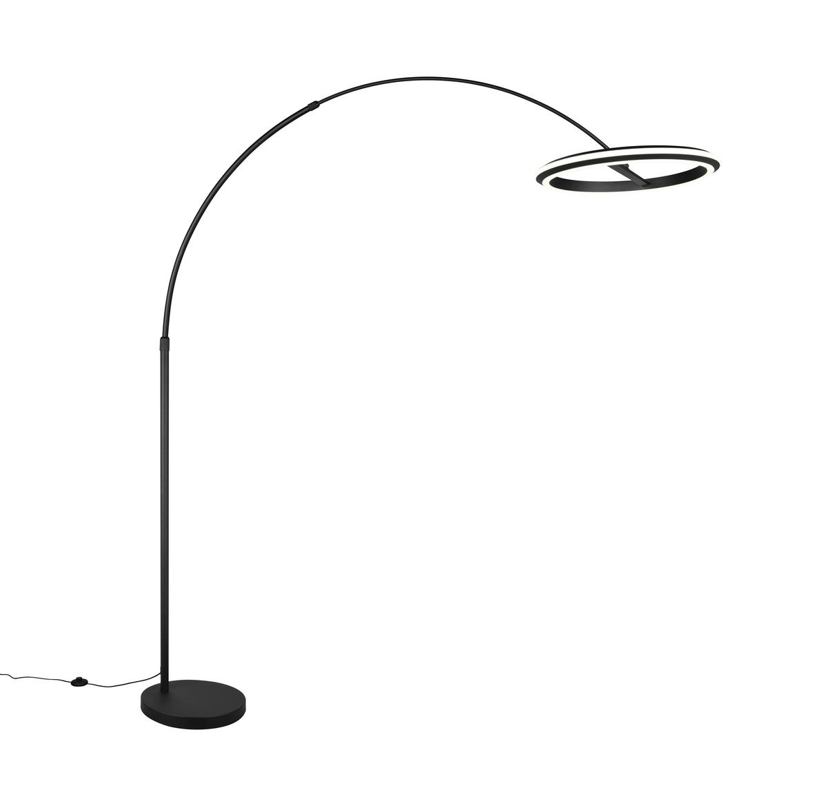 LED-STEHLEUCHTE Amador 45/205 cm   - Schwarz, Design, Metall (45/205cm) - Trio Leuchten