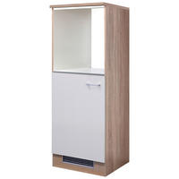 GERÄTEUMBAUSCHRANK 60/168,5/60 cm  in Weiß, Sonoma Eiche  - Alufarben/Weiß, KONVENTIONELL, Holzwerkstoff/Kunststoff (60/168,5/60cm) - FlexWell