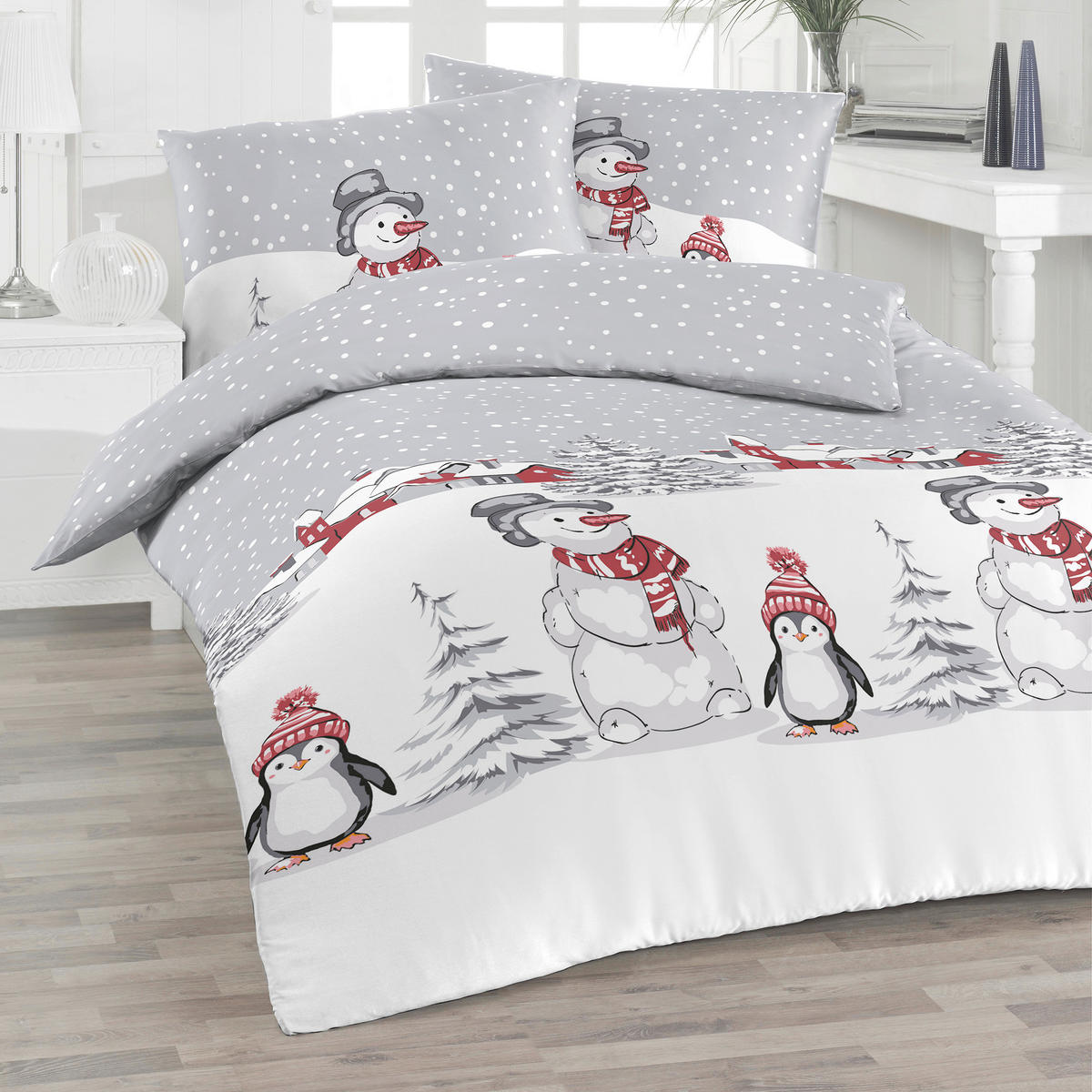 BETTWÄSCHE 2-teilig Flanell 140/200 cm  - Grau, Design, Textil (140/200cm) - Florella
