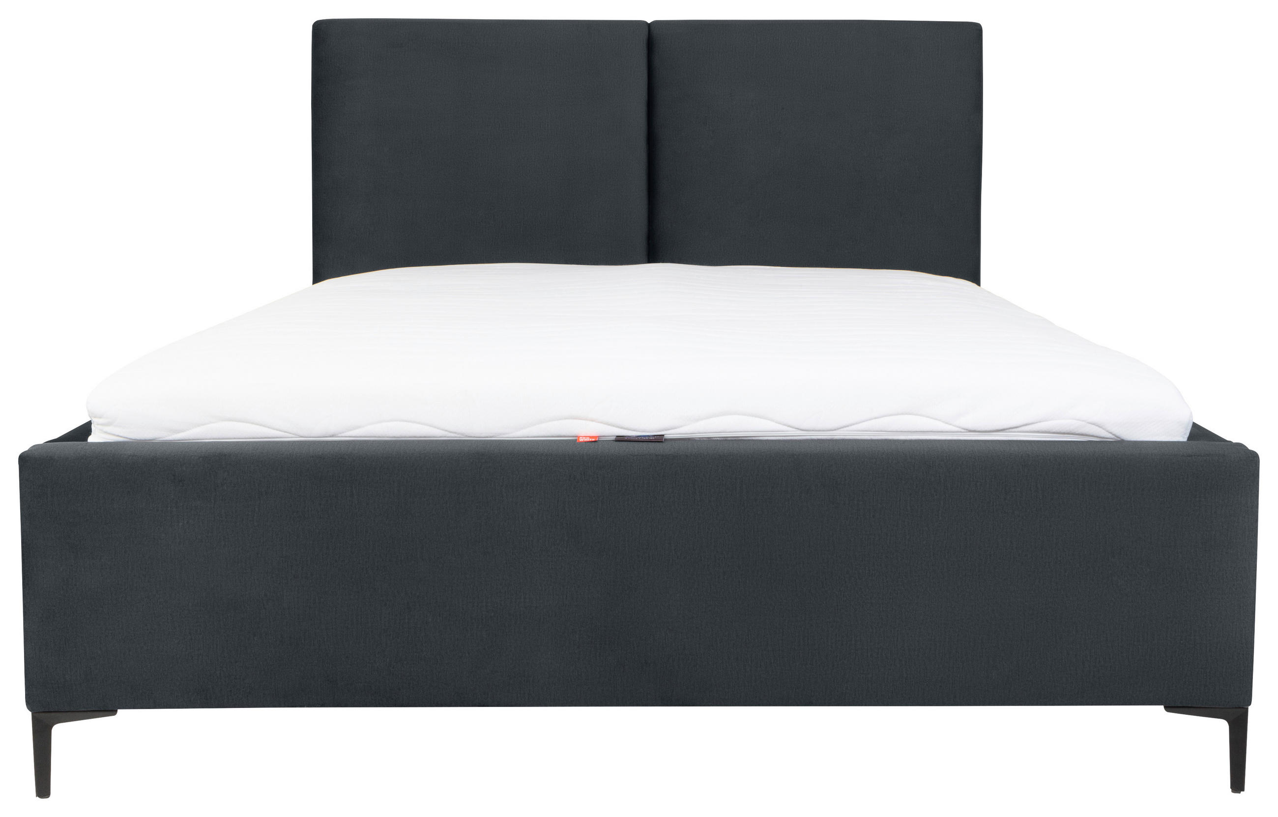 KÁRPITOZOTT ÁGY 180/200 cm  sötétszürke  - fekete/geszt bükk, Modern, textil/fa (180/200cm) - MID.YOU
