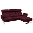 ECKSOFA  in Flachgewebe Weinrot  279-327/176-217 cm  - Weinrot/Schwarz, Design, Textil/Metall (279-327/176-217cm) - Dieter Knoll