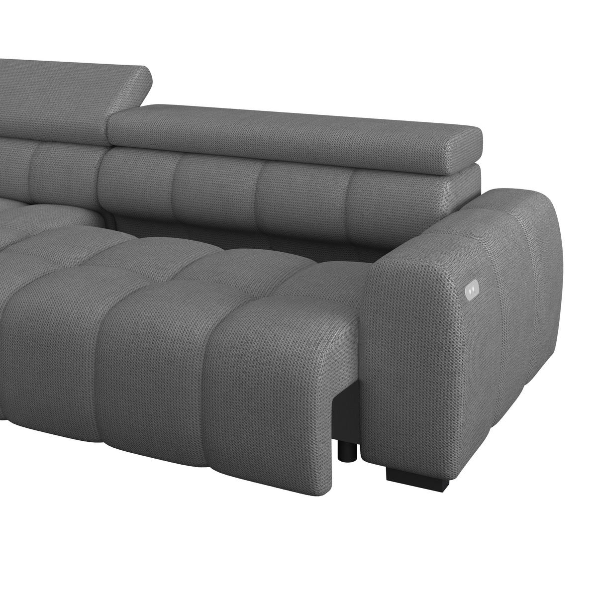ECKSOFA Anthrazit Webstoff  - Anthrazit/Schwarz, Trend, Kunststoff/Textil (168/285cm) - Livetastic