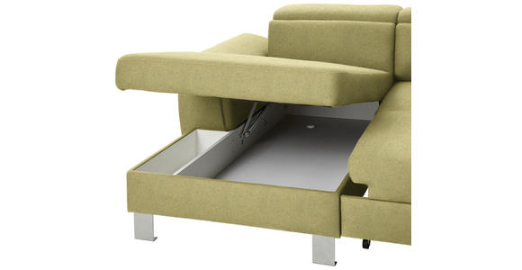 WOHNLANDSCHAFT  in Webstoff Grün  - Silberfarben/Grün, Design, Textil/Metall (168/320/226cm) - Xora