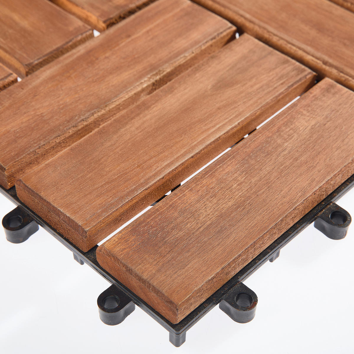 TERRASSENFLIESE Akazie Uno 10 Stück  - Braun/Akaziefarben, KONVENTIONELL, Holz/Kunststoff (30/30/2,4cm) - Ambia Garden