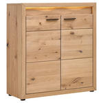 SCHUHSCHRANK 99,6/110,5/40 cm  - Eichefarben/Schwarz, KONVENTIONELL, Holz/Metall (99,6/110,5/40cm) - Linea Natura