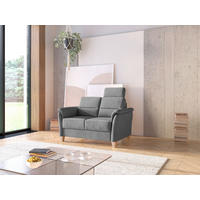 2-SITZER-SOFA PALMERA V in Flachgewebe Grau  - Eichefarben/Grau, KONVENTIONELL, Holz/Textil (149/89/89cm) - Sit & More