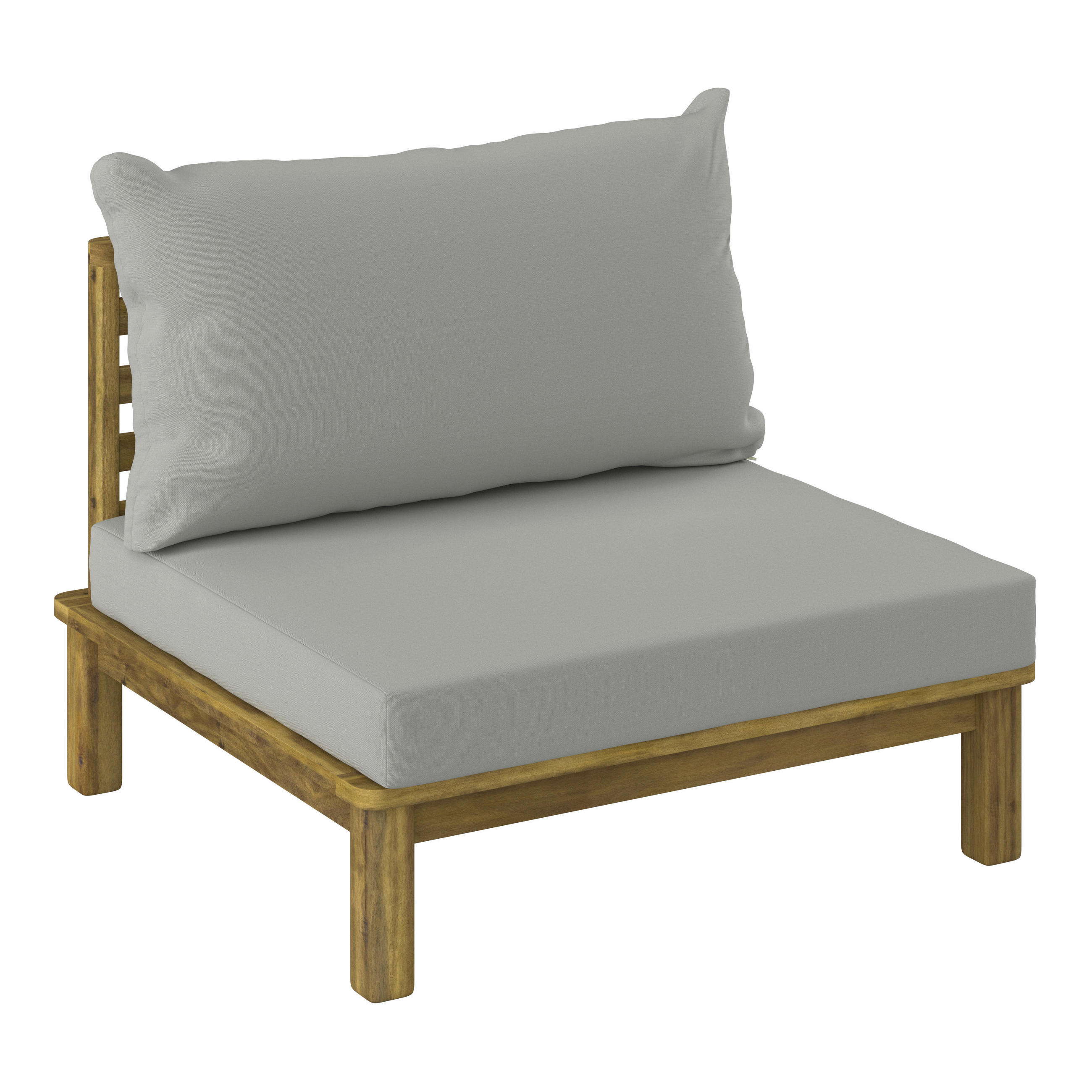 LOUNGE SREDNJI DIO  boje bagrema, sivo-bež   - boje bagrema/sivo-bež, Natur, drvo/tekstil (75/59/75cm) - Ambia Garden