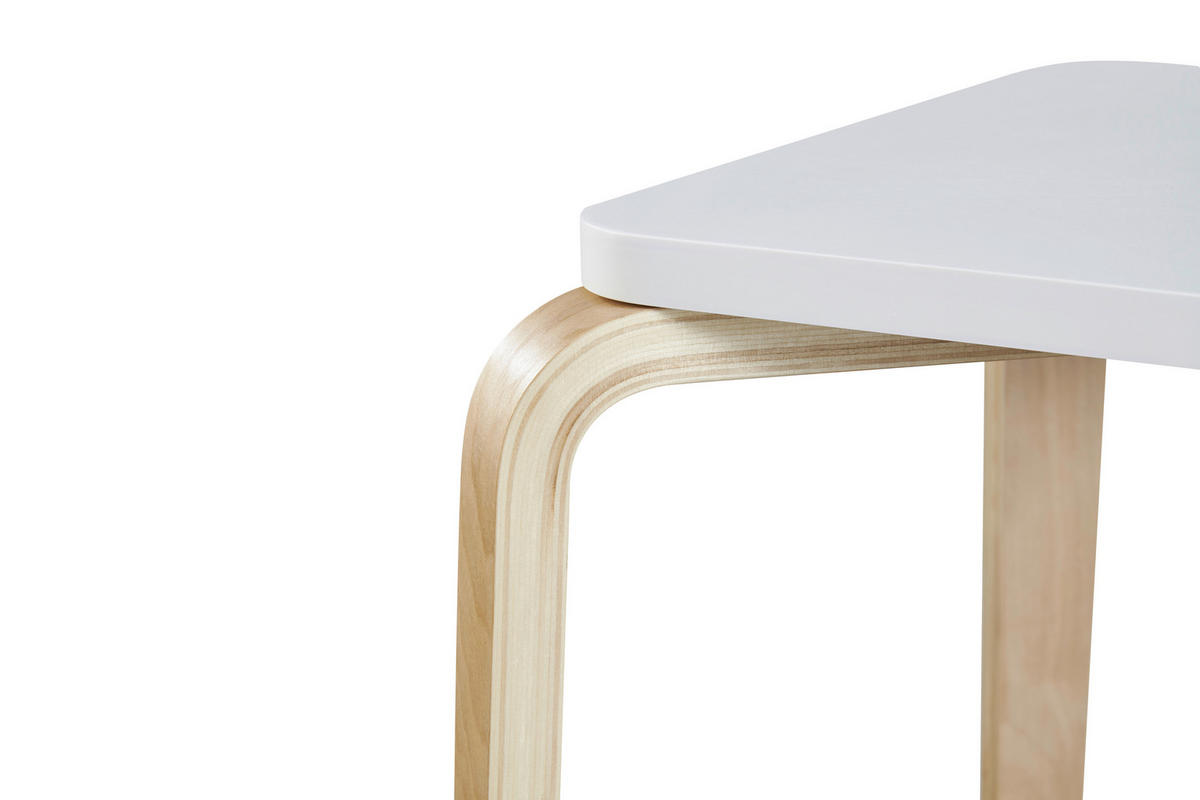 STAPELHOCKER Naturfarben, Weiß  - Naturfarben/Weiß, Basics, Holz (33/45/33cm) - Boxxx