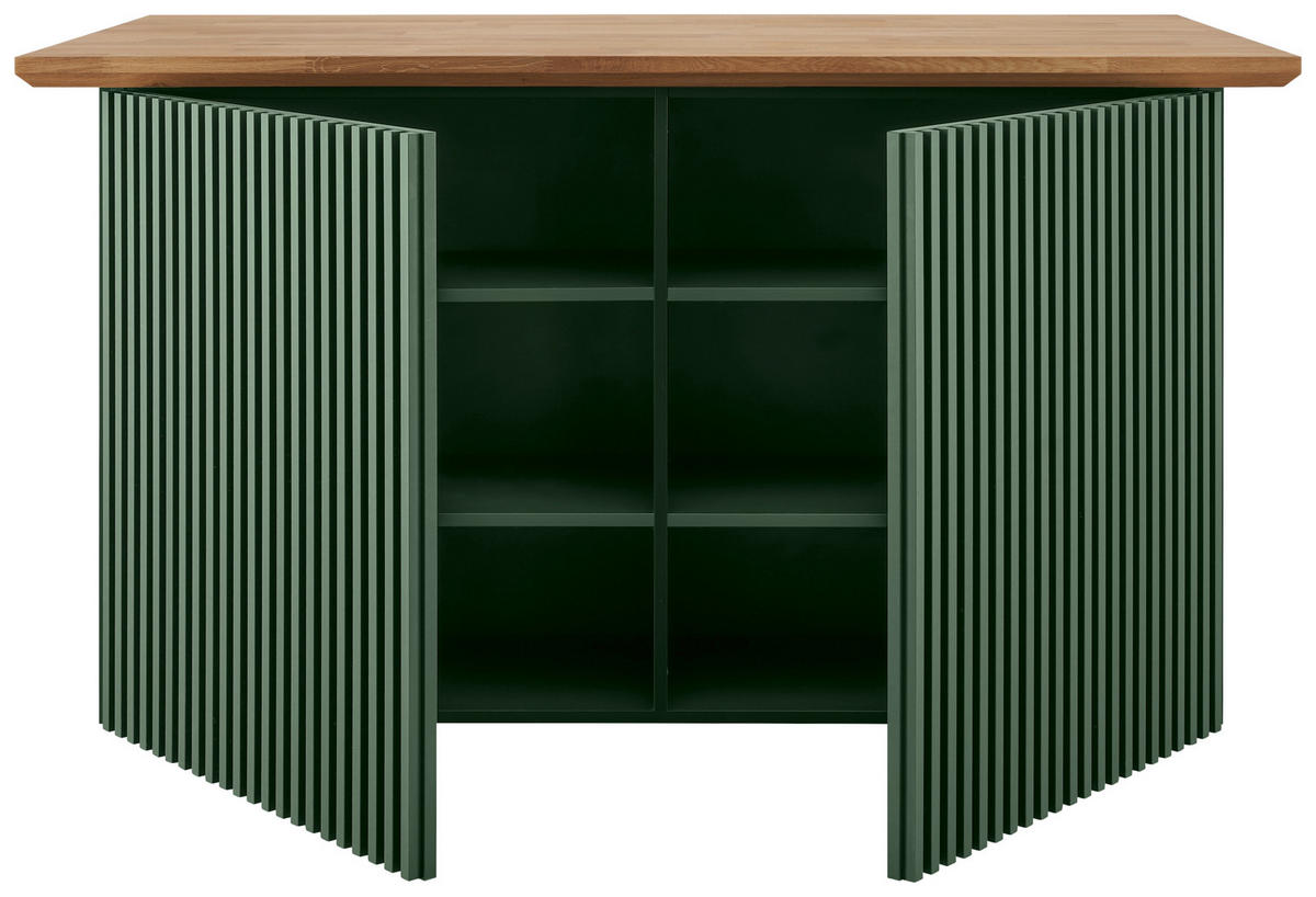 KÜCHENINSEL 160/88/90 cm  in Grün  - Eichefarben/Grün, Basics, Holz/Holzwerkstoff (160/88/90cm) - Carryhome