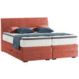 BOXSPRINGBETT 200/200 cm  in Koralle  - Wengefarben/Koralle, KONVENTIONELL, Holz/Textil (200/200cm) - Novel