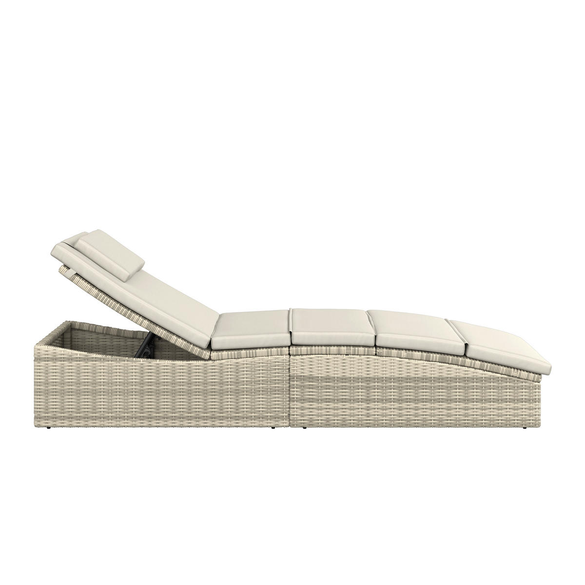 GARTENLIEGE 190/80/60 cm  - Beige, MODERN, Kunststoff/Textil (190/80/60cm) - Ambia Garden