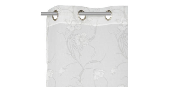 ÖSENVORHANG halbtransparent  - Weiß/Grau, Design, Textil (135/245cm) - Esposa