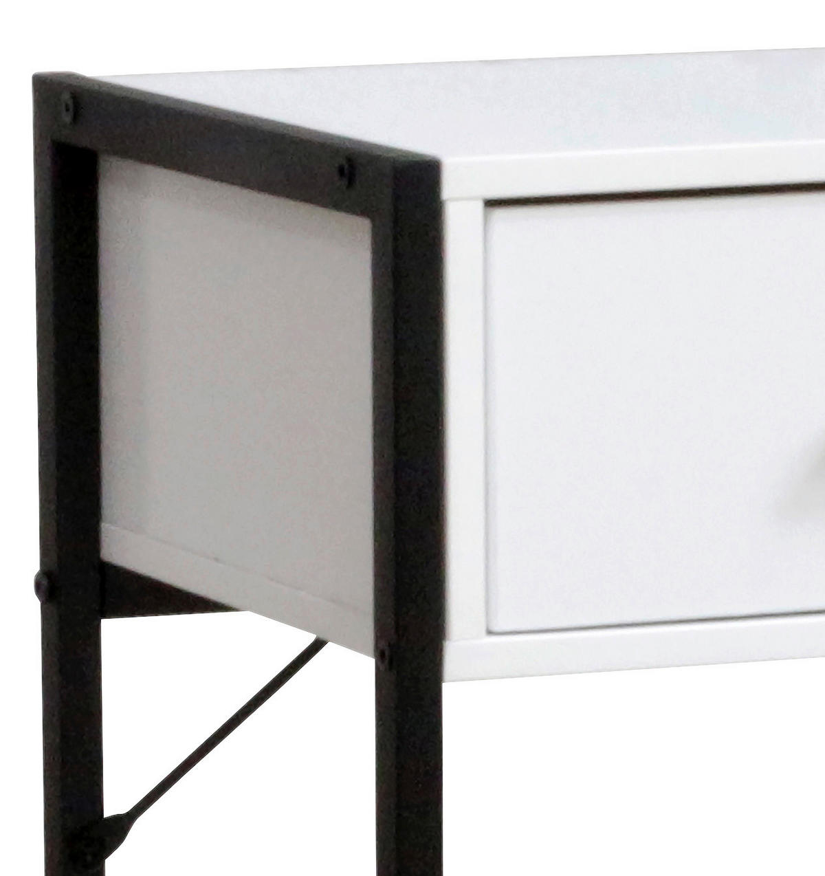 NACHTSCHRANK 41/60/30 cm  - Schwarz/Weiß, MODERN, Holzwerkstoff/Metall (41/60/30cm) - Livetastic