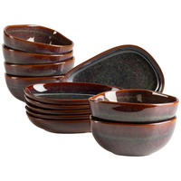 SNACKSCHALENSET Cordelia   - Rot/Braun, Trend, Keramik - Mäser