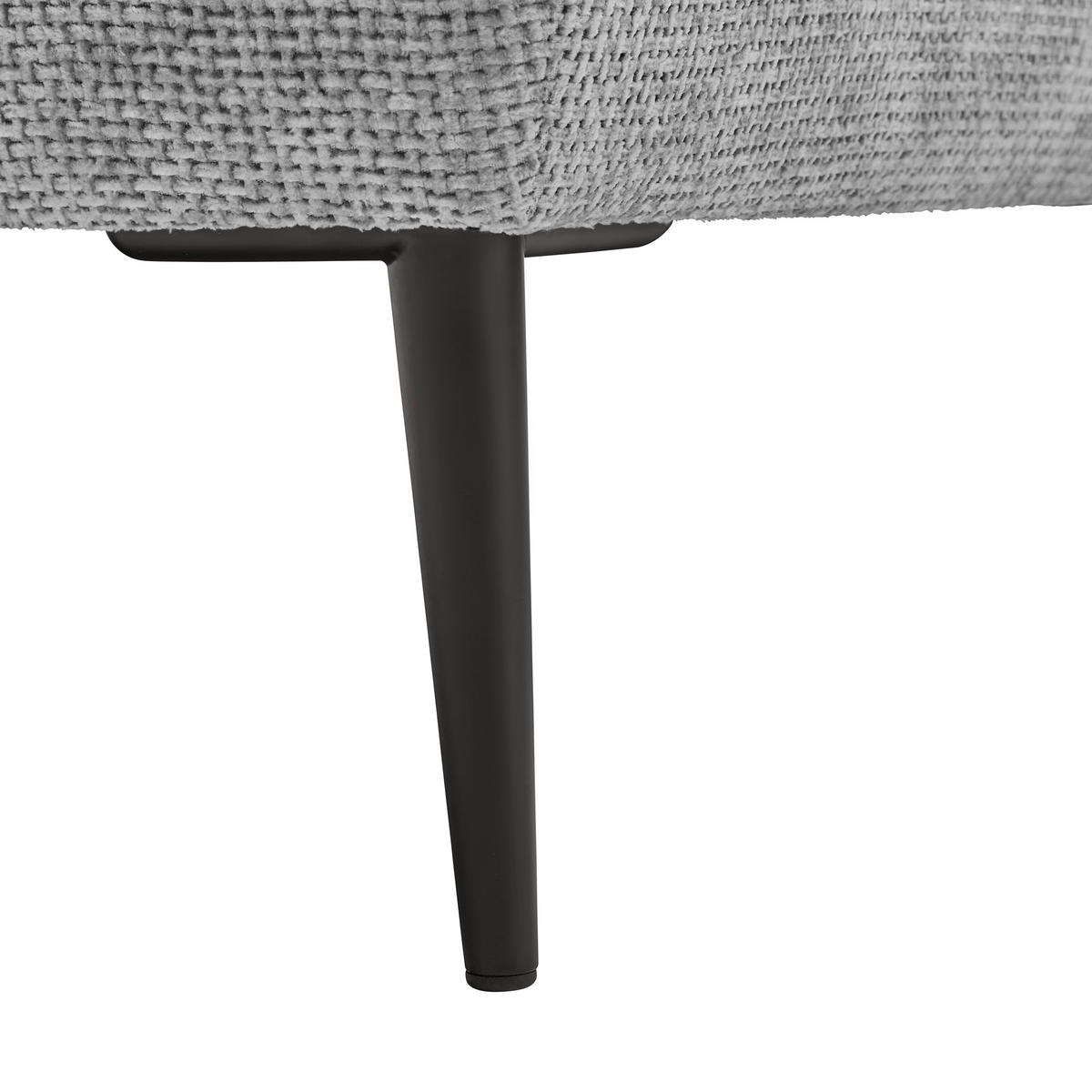 HÖRNSOFFA i vävt tyg ljusgrå  - ljusgrå/svart, Modern, metall/textil (164/255cm) - MID.YOU