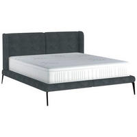 POLSTERBETT 180/200 cm  in Blau, Grau  - Blau/Schwarz, Modern, Textil/Metall (180/200cm) - Livetastic