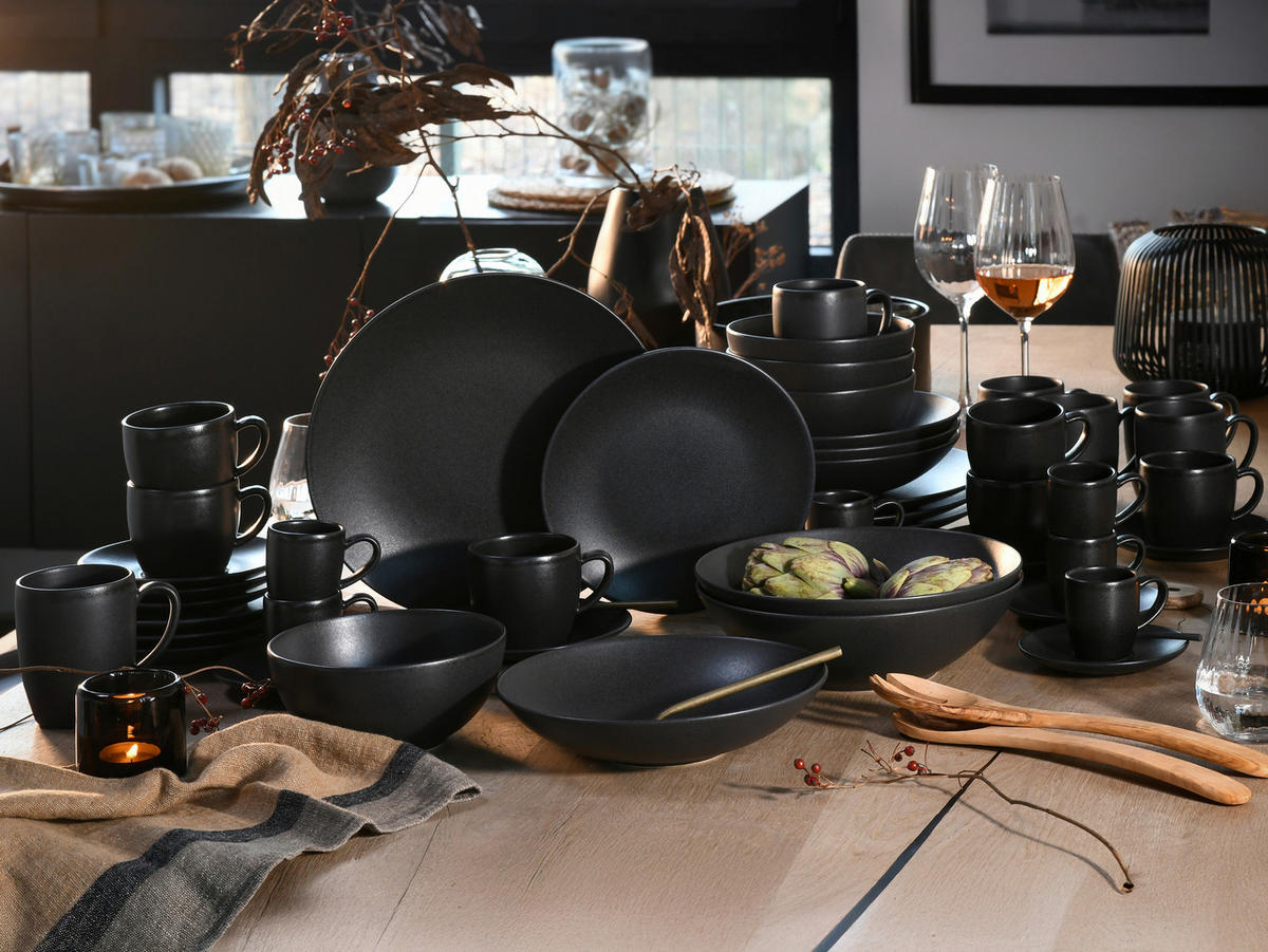 KOMBISERVICE Soft Touch 24-teilig  - Schwarz, Basics, Keramik - Creatable