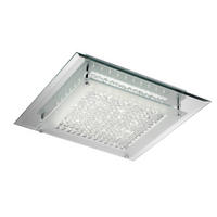 LED-DECKENLEUCHTE 34/34/7 cm   - Klar/Chromfarben, Design, Glas/Metall (34/34/7cm)