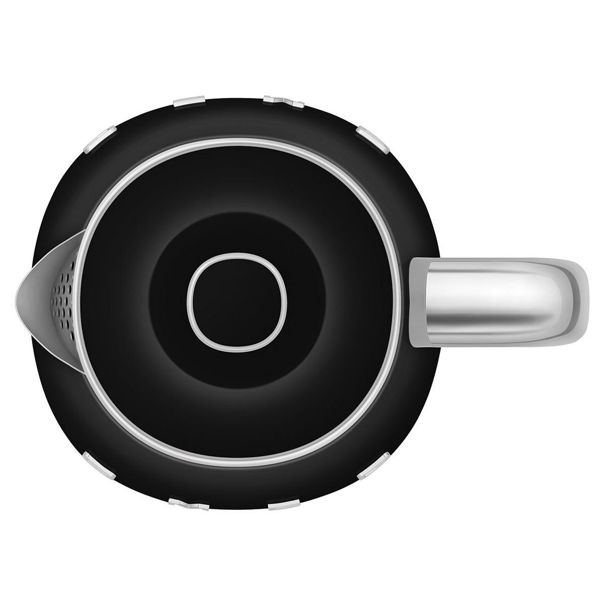 WASSERKOCHER 0,8 l  - Schwarz Hochglanz, Design, Metall (22,3/24,8/17,1cm) - SMEG