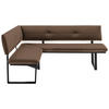 ECKBANK 150/190 cm  in Schwarz, Dunkelbraun  - Dunkelbraun/Schwarz, MODERN, Textil/Metall (150/190cm) - Cantus