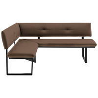 ECKBANK 150/190 cm  in Schwarz, Dunkelbraun  - Dunkelbraun/Schwarz, MODERN, Textil/Metall (150/190cm) - Cantus