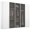 DREHTÜRENSCHRANK 251/223/60 cm 5-türig Grau, Weiß  - Weiß/Grau, Trend, Glas/Holzwerkstoff (251/223/60cm) - Novel