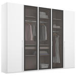 DREHTÜRENSCHRANK  in Grau, Weiß  - Weiß/Grau, Trend, Glas/Holzwerkstoff (251/223/60cm) - Novel