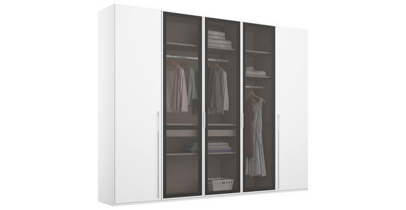 DREHTÜRENSCHRANK  in Grau, Weiß  - Weiß/Grau, Trend, Glas/Holzwerkstoff (251/235/60cm) - Novel