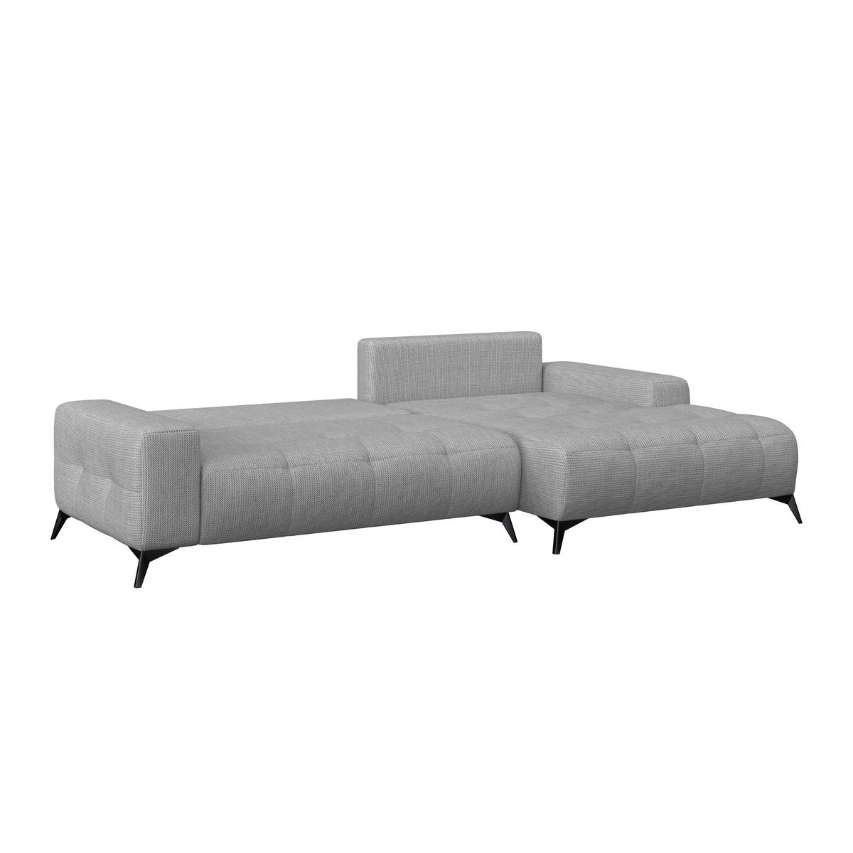 ECKSOFA MAURO Grau Flachgewebe  - Schwarz/Grau, Trend, Textil/Metall (290/175cm) - MID.YOU