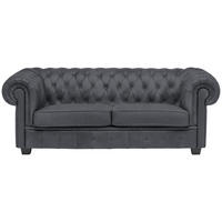 CHESTERFIELD-SOFA in Webstoff Grau  - Wengefarben/Grau, LIFESTYLE, Holz/Textil (206/76,5/96cm) - Landscape